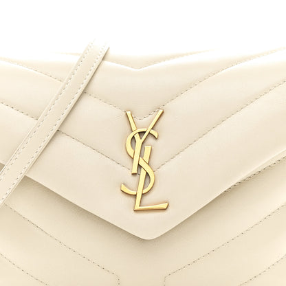 Saint Laurent Calfskin Y Quilted Monogram Toy Loulou Crossbody Bag Crema Soft 9 of 12