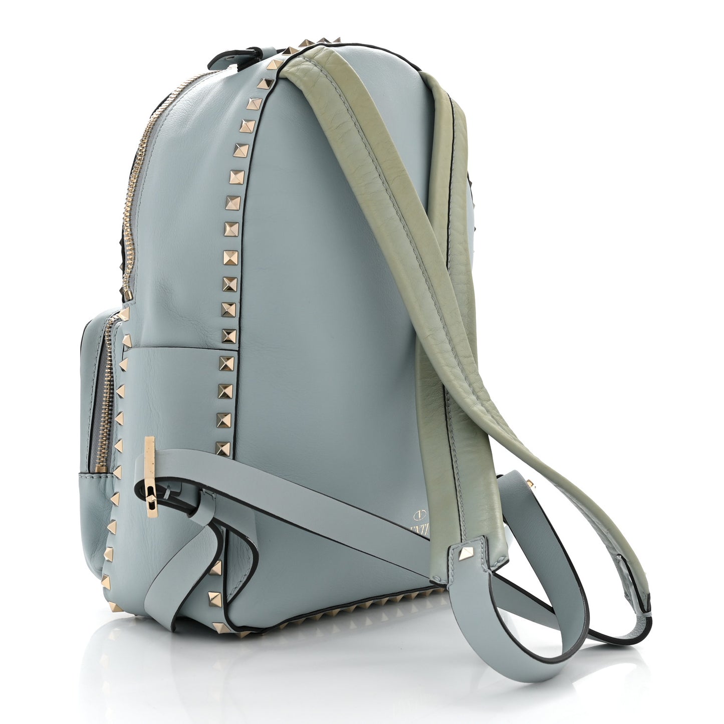 Vitello Medium Rockstud Backpack Sky Sorbet