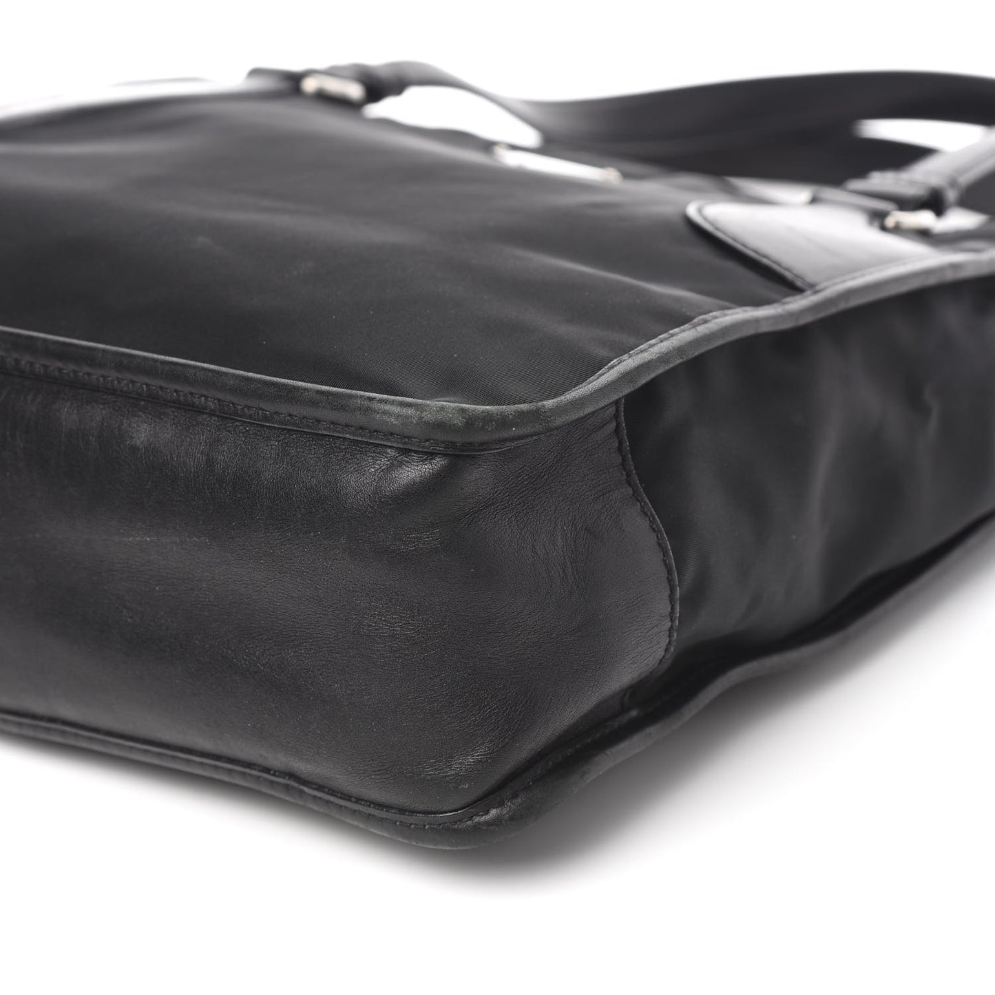Calfskin Tessuto Nylon Tote Black