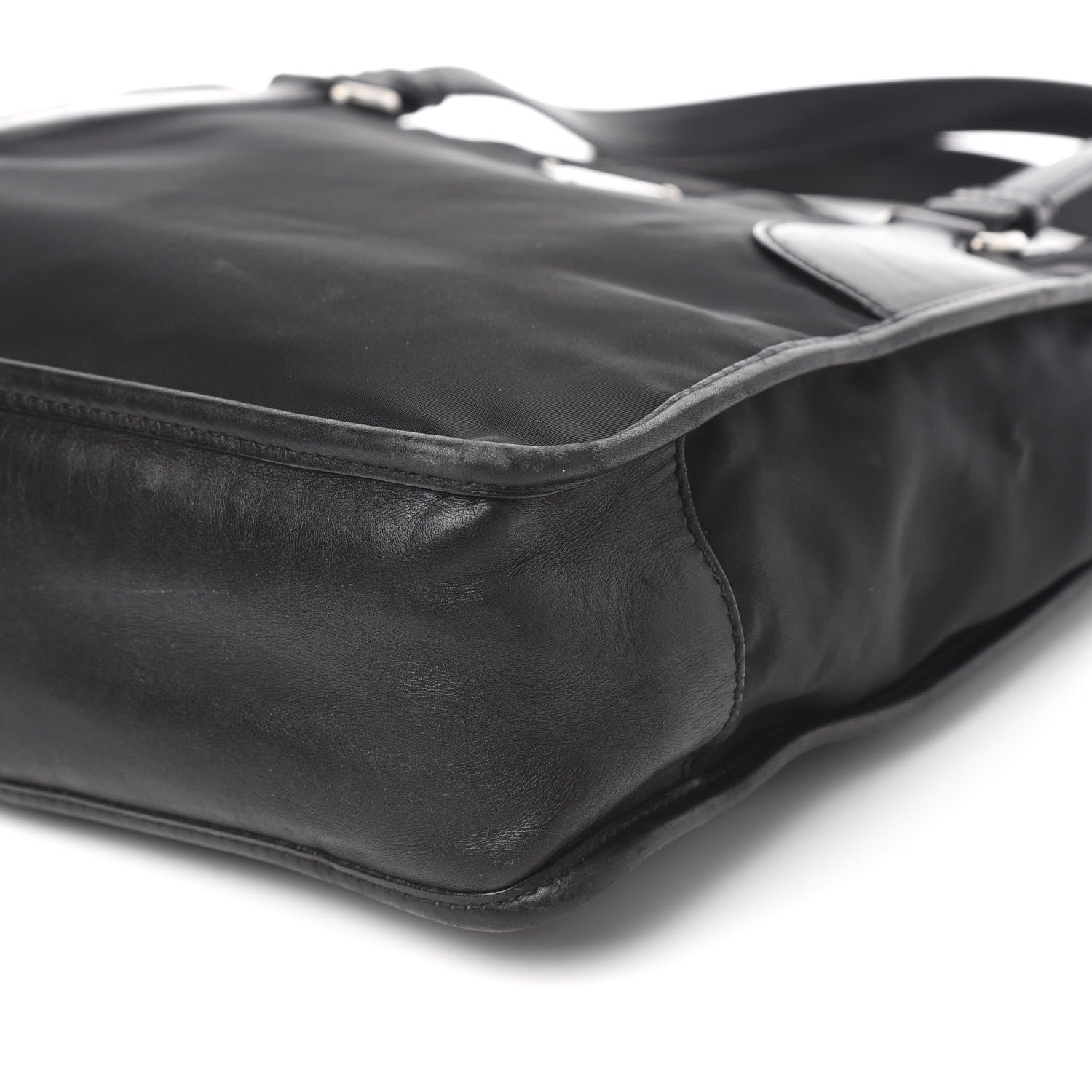 Prada Calfskin Tessuto Nylon Tote Black 8 of 10