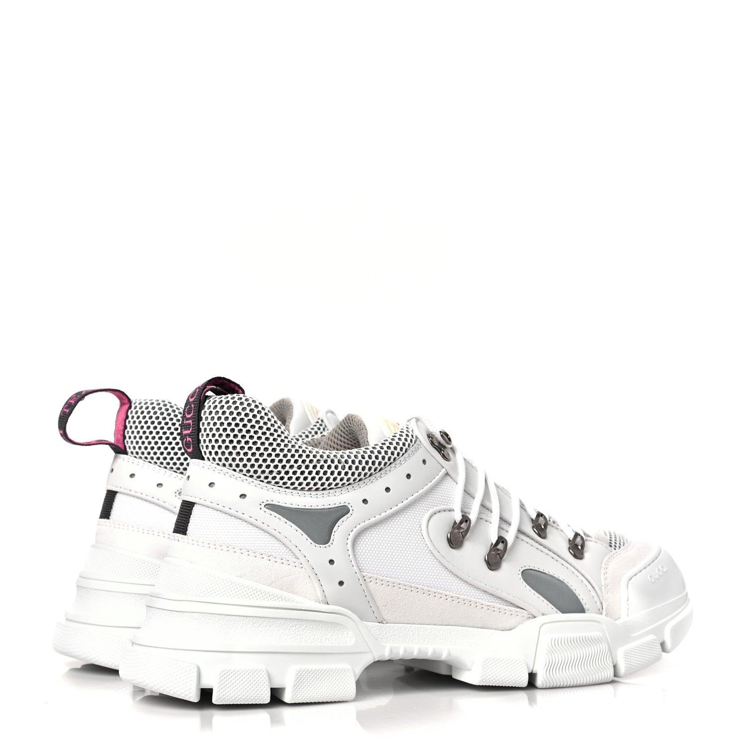 Gucci X SEGA Mesh Technical Canvas Nappa Reflective Mens Flashtrek Sneakers 11.5 Great White 4 of 7