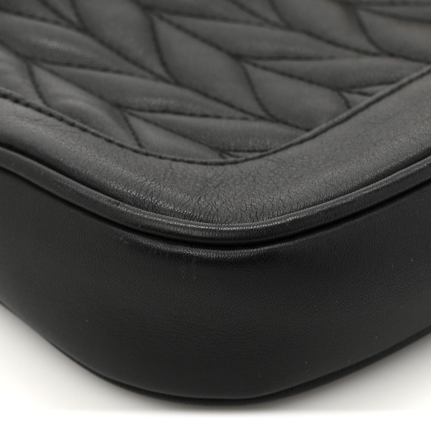Quilted Calfskin Jackie O Chain Hobo Black