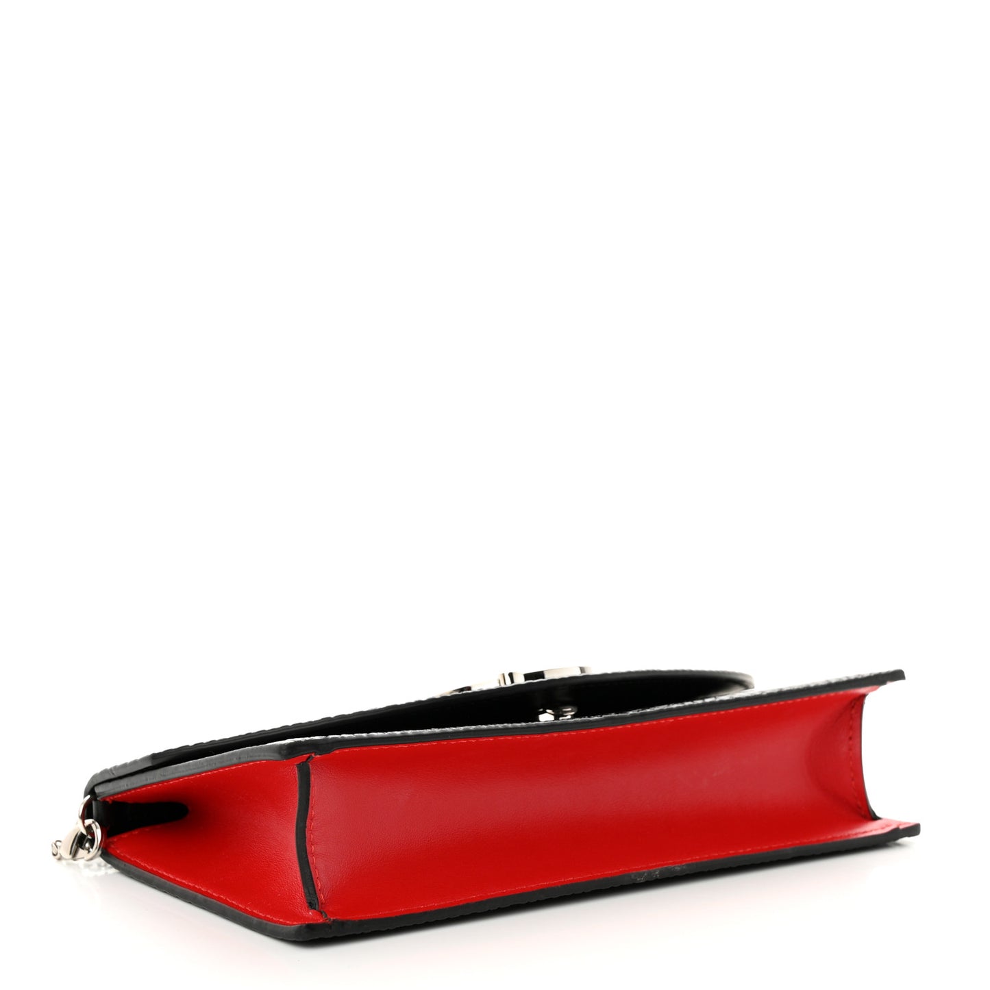Jurassic Calfskin Embossed Loubi54 Crossbody Clutch Black