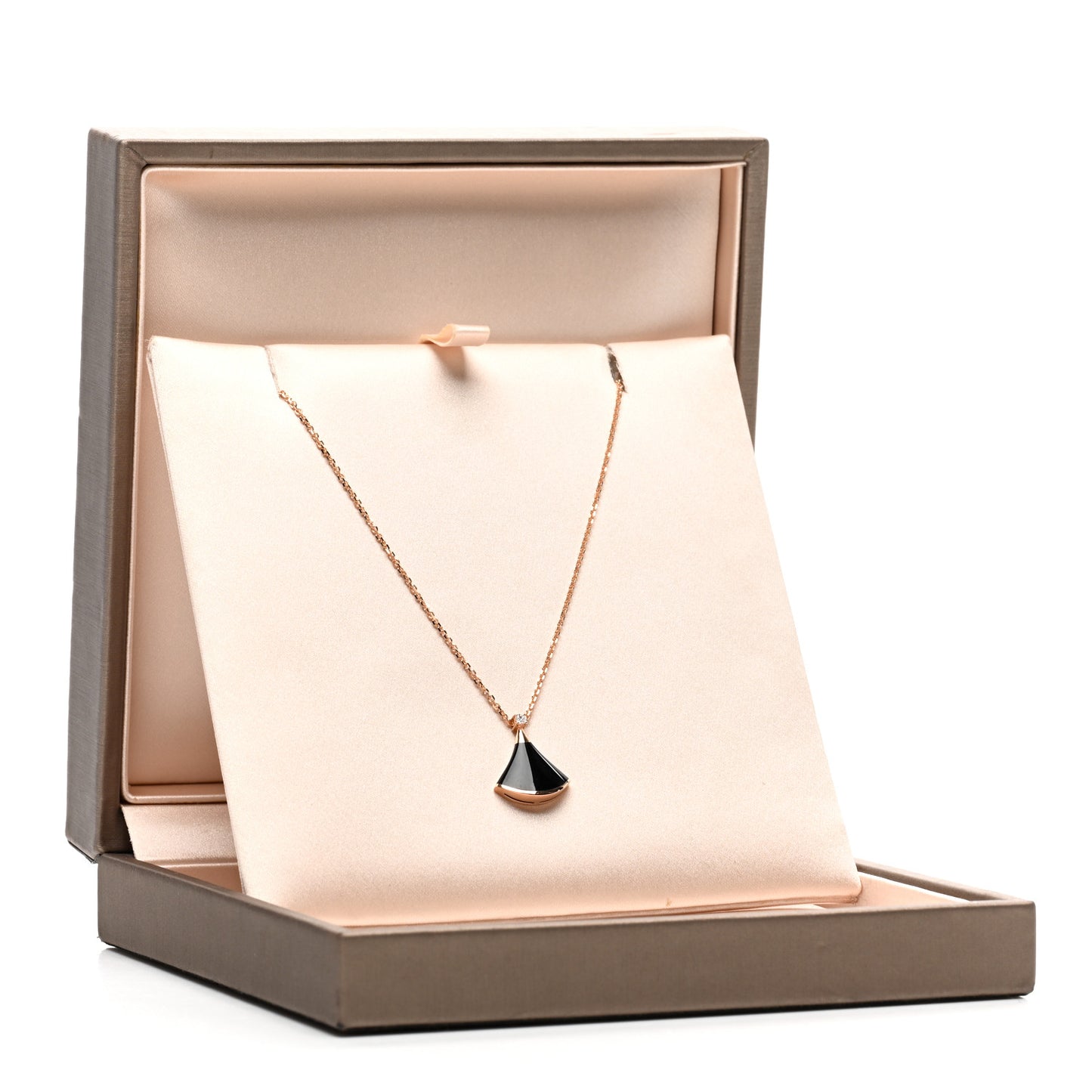 18K Rose Gold Diamond Black Onyx Divas' Dream Pendant Necklace