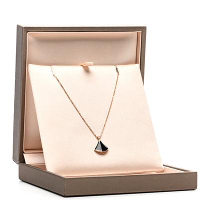 Bulgari 18K Rose Gold Diamond Black Onyx Divas' Dream Pendant Necklace 5 of 5