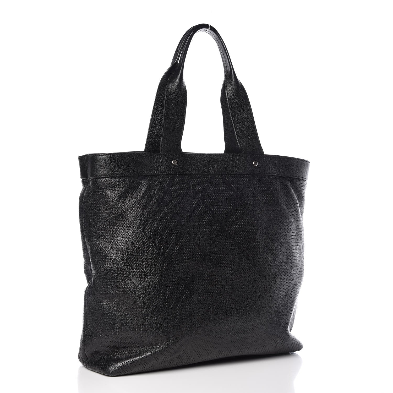 Chanel Goatskin Perforated Large CC Tote Black 3 of 10