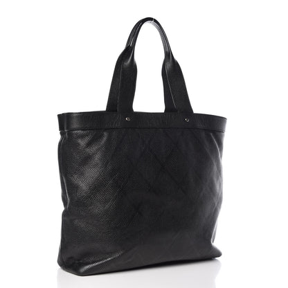 Chanel Goatskin Perforated Large CC Tote Black 3 of 10