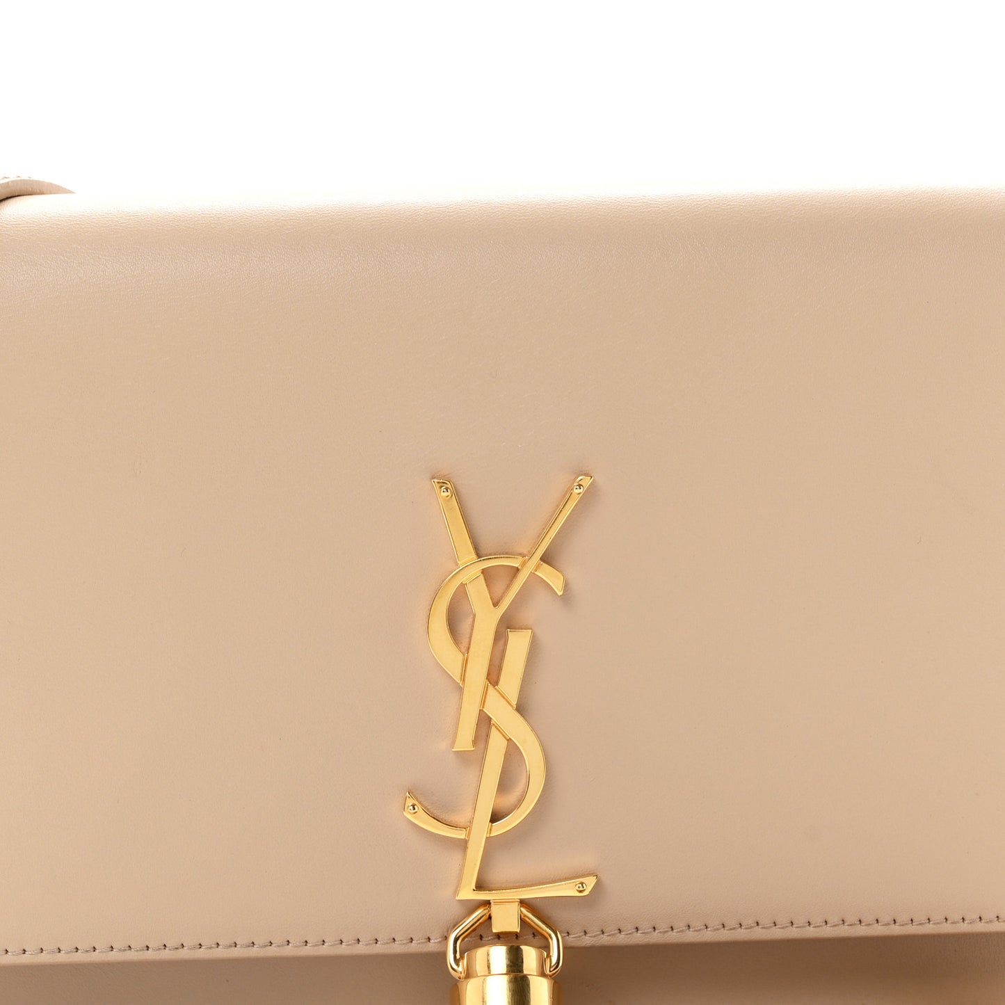 Smooth Calfskin Classic Monogram Kate Tassel Chain Wallet Nude Powder