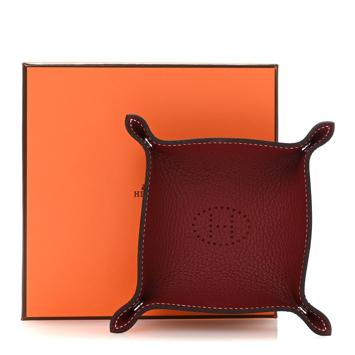 Hermes Taurillon Clemence Mini Mises et Relances Change Tray Rouge H 8 of 8