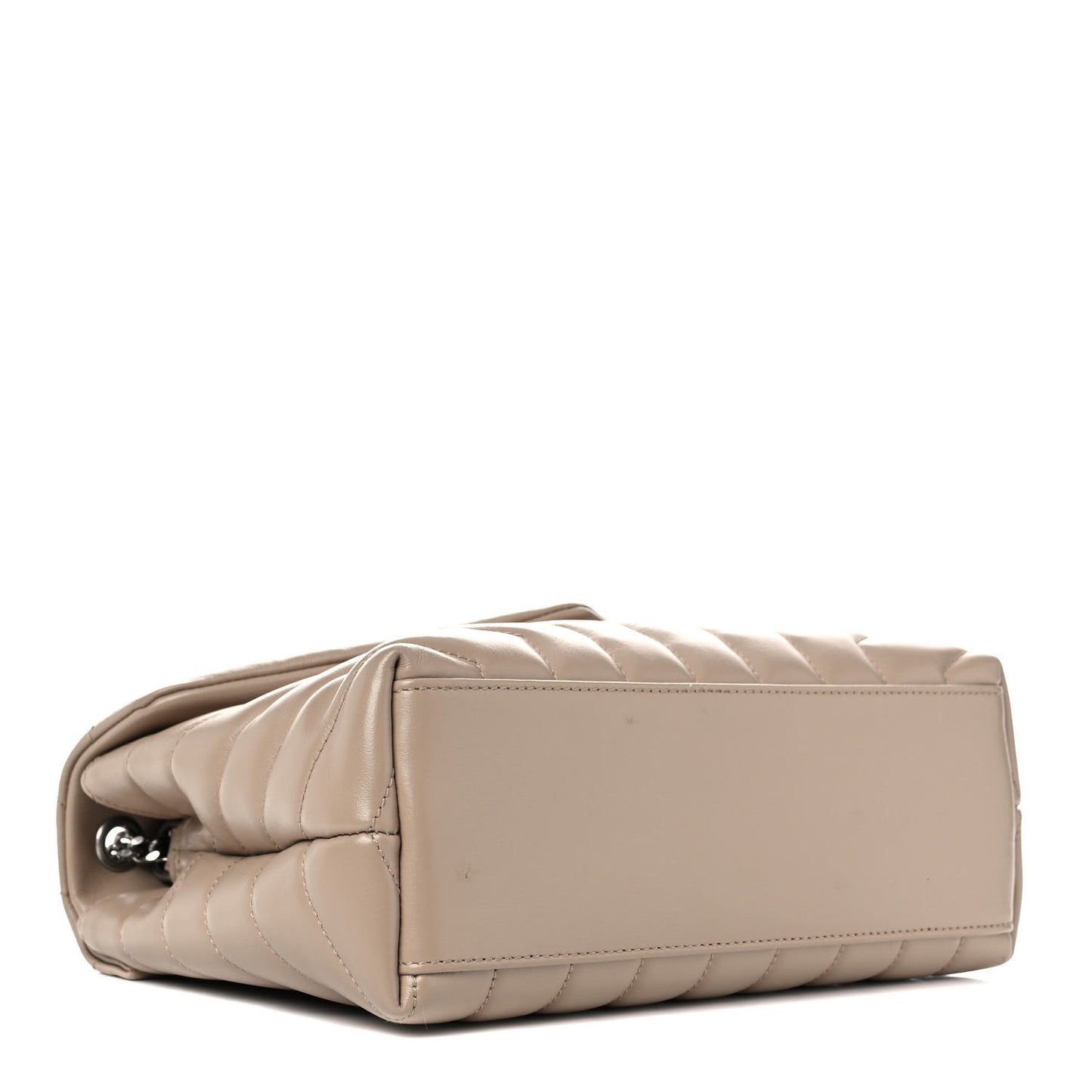 Calfskin Y Quilted Monogram Small Loulou Chain Satchel Light Natural