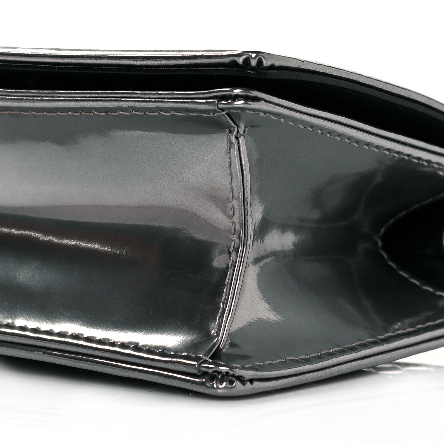 Christian Dior Metallic Patent Micro-Cannage Baby Diorama Flap Bag Silver 8 of 8