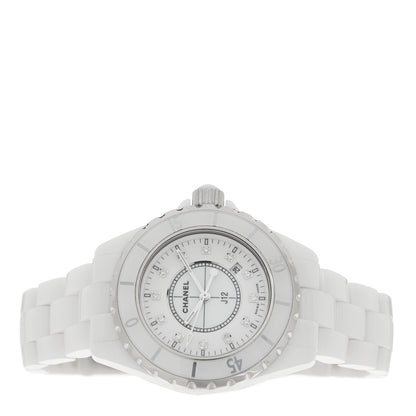 Chanel Stainless Steel Ceramic Diamond 33mm J12 Quartz Watch White 2 of 4