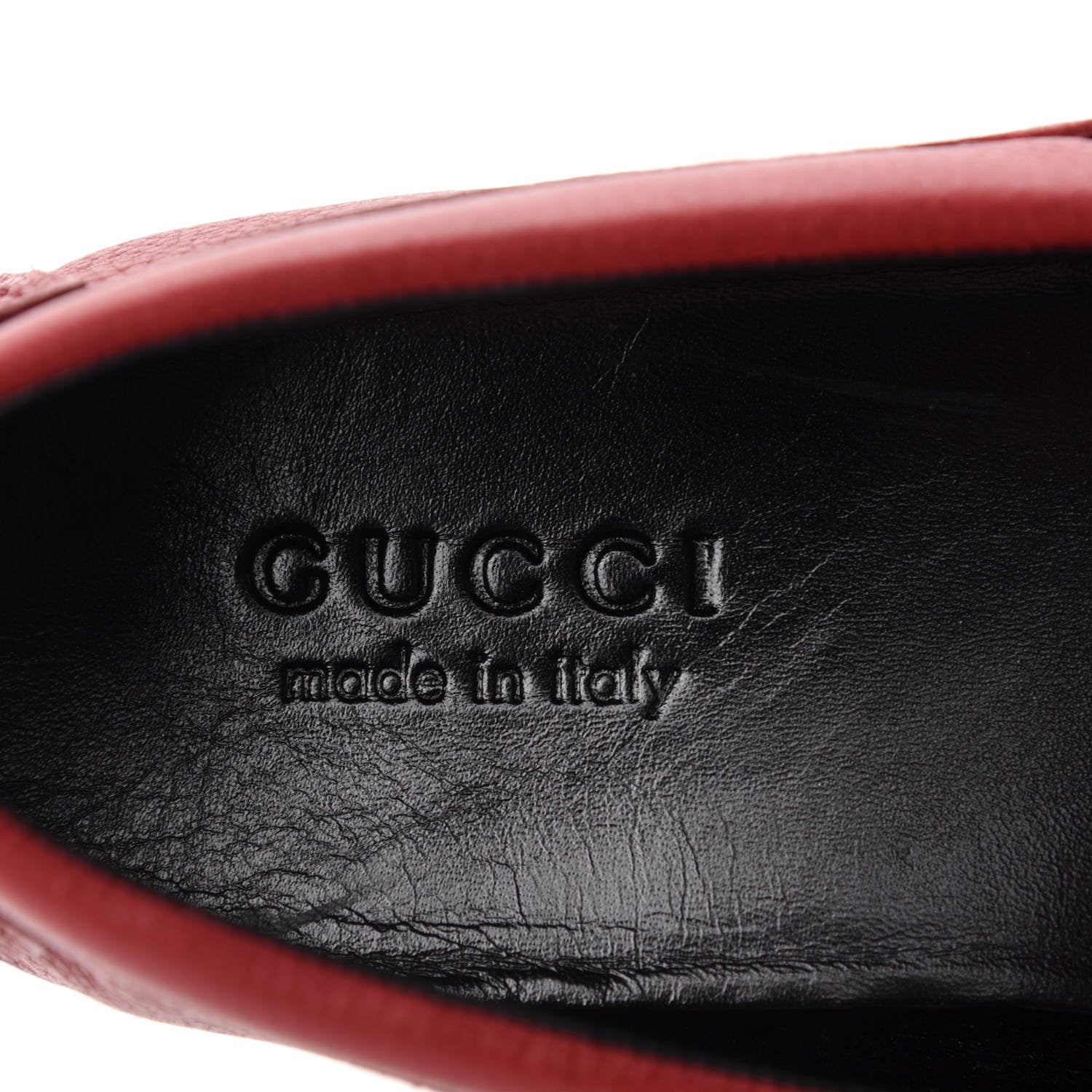 Gucci Calfskin Web Mens Driver Loafers 7.5 Red 7 of 9