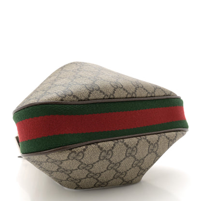 Gucci GG Supreme Monogram Textured Calfskin Web Small Attache Shoulder Bag Beige Ebony New Acero 4 of 13