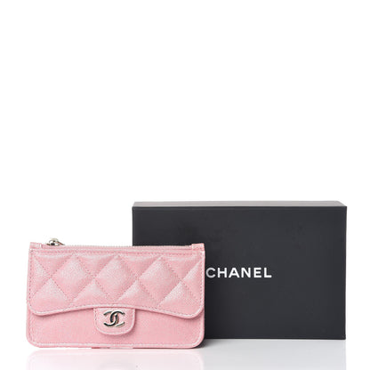 Chanel Iridescent Caviar Quilted Flap Zip Card Holder Pink 8 of 8