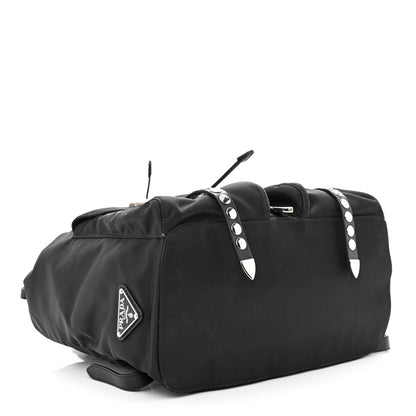 Prada Nylon New Vela Studded Backpack Black 4 of 12
