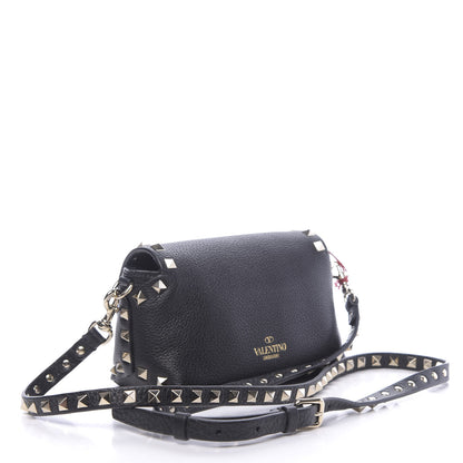 Valentino Garavani Pebbled Calfskin Mini Rockstud Crossbody Bag Black 3 of 9
