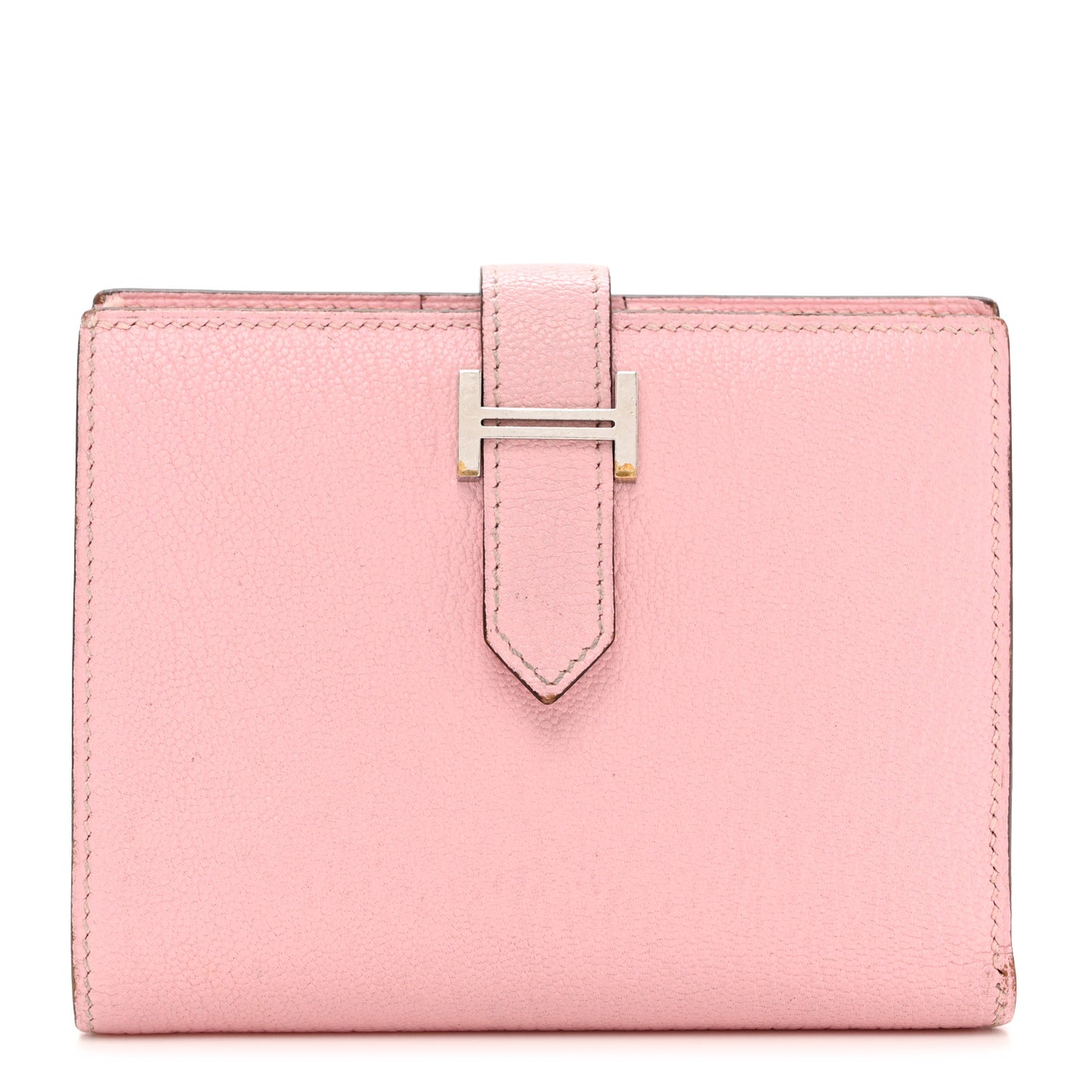 Chevre Mysore Bearn Compact Wallet Rose Sakura