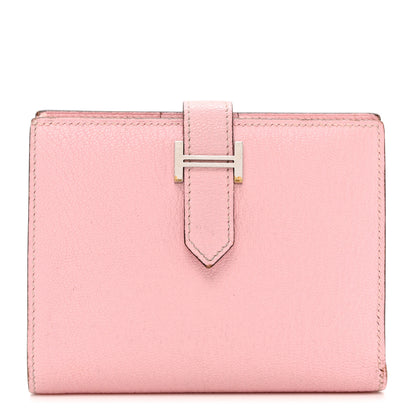 Hermes Chevre Mysore Bearn Compact Wallet Rose Sakura 1 of 10