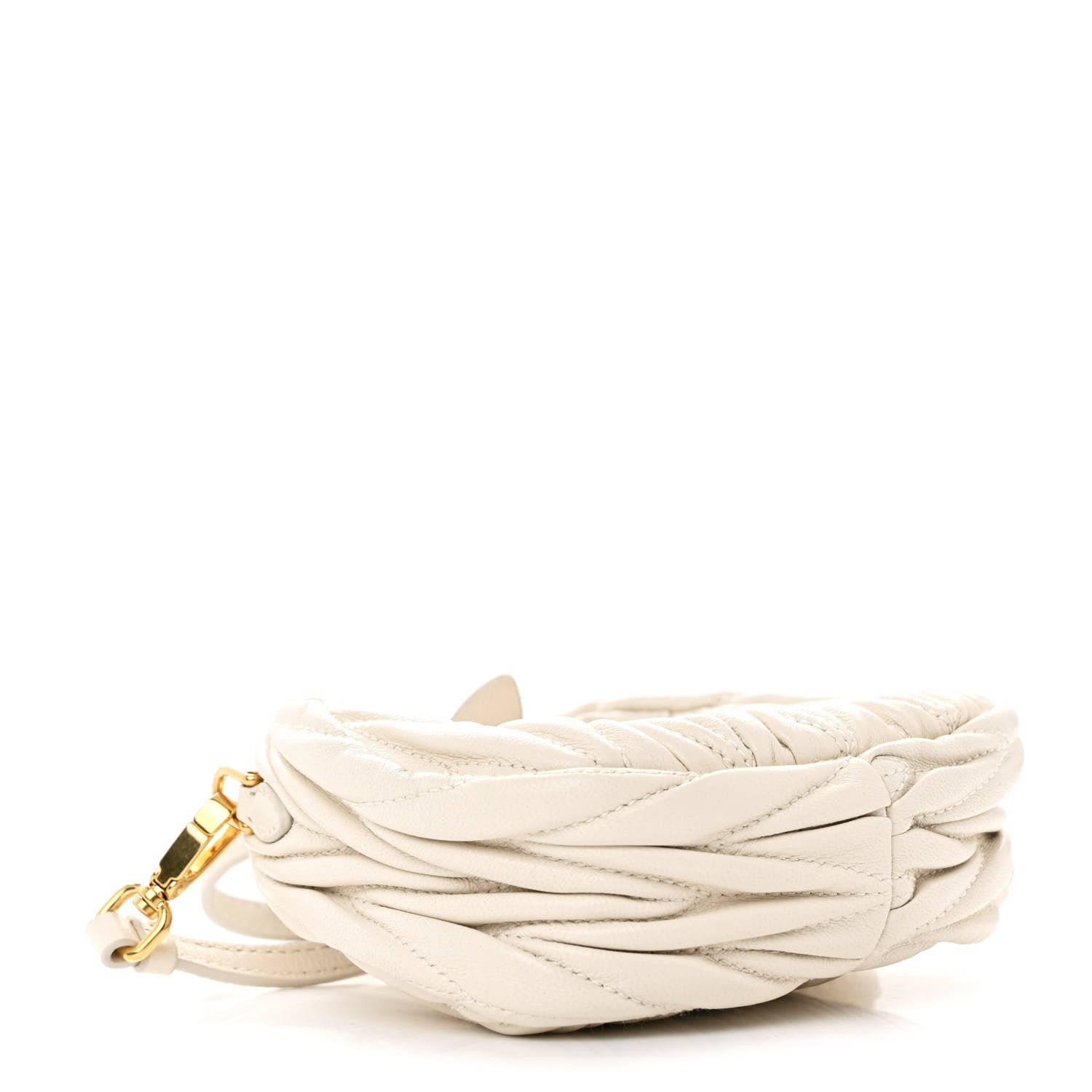 Miu Miu Nappa Matelasse Micro Wander Hobo White 4 of 11