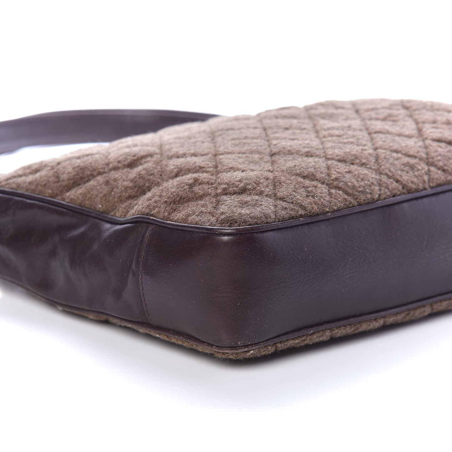 Wool Quilted Shopper Tote Brown