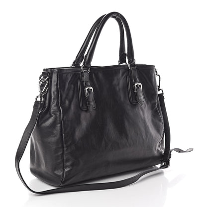 Prada Soft Calfskin Shoulder Bag Black 3 of 9