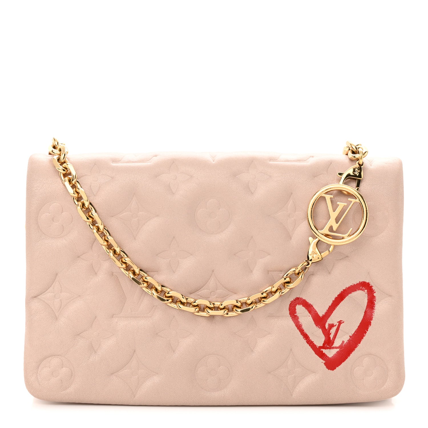 Louis Vuitton Lambskin Embossed Monogram Fall in Love Pochette Light Pink 1 of 13