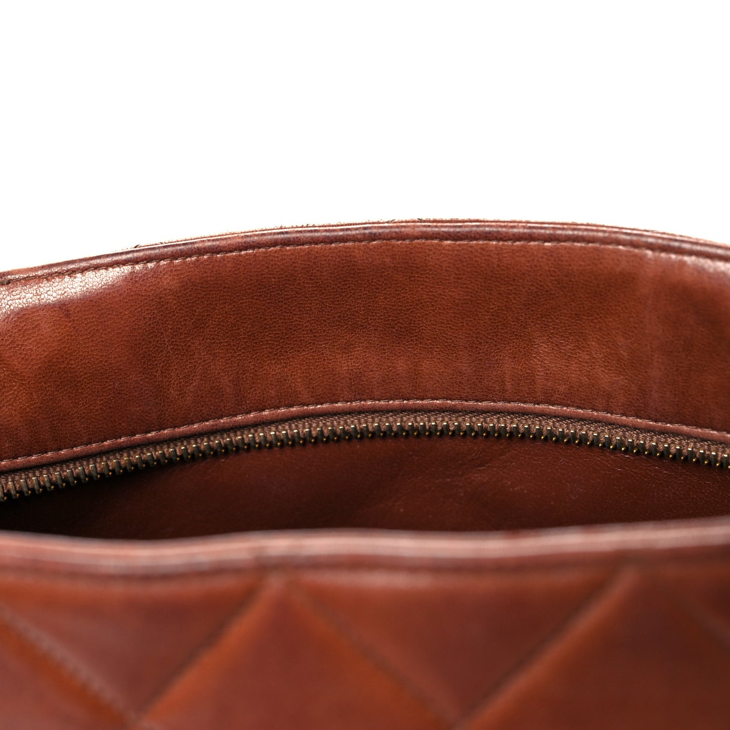 Lambskin Quilted Medallion Tote Brown