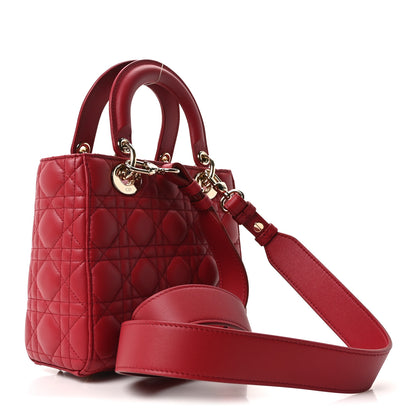 Christian Dior Lambskin Cannage Dioramour Small My ABCDior Lady Dior Fraise 3 of 10