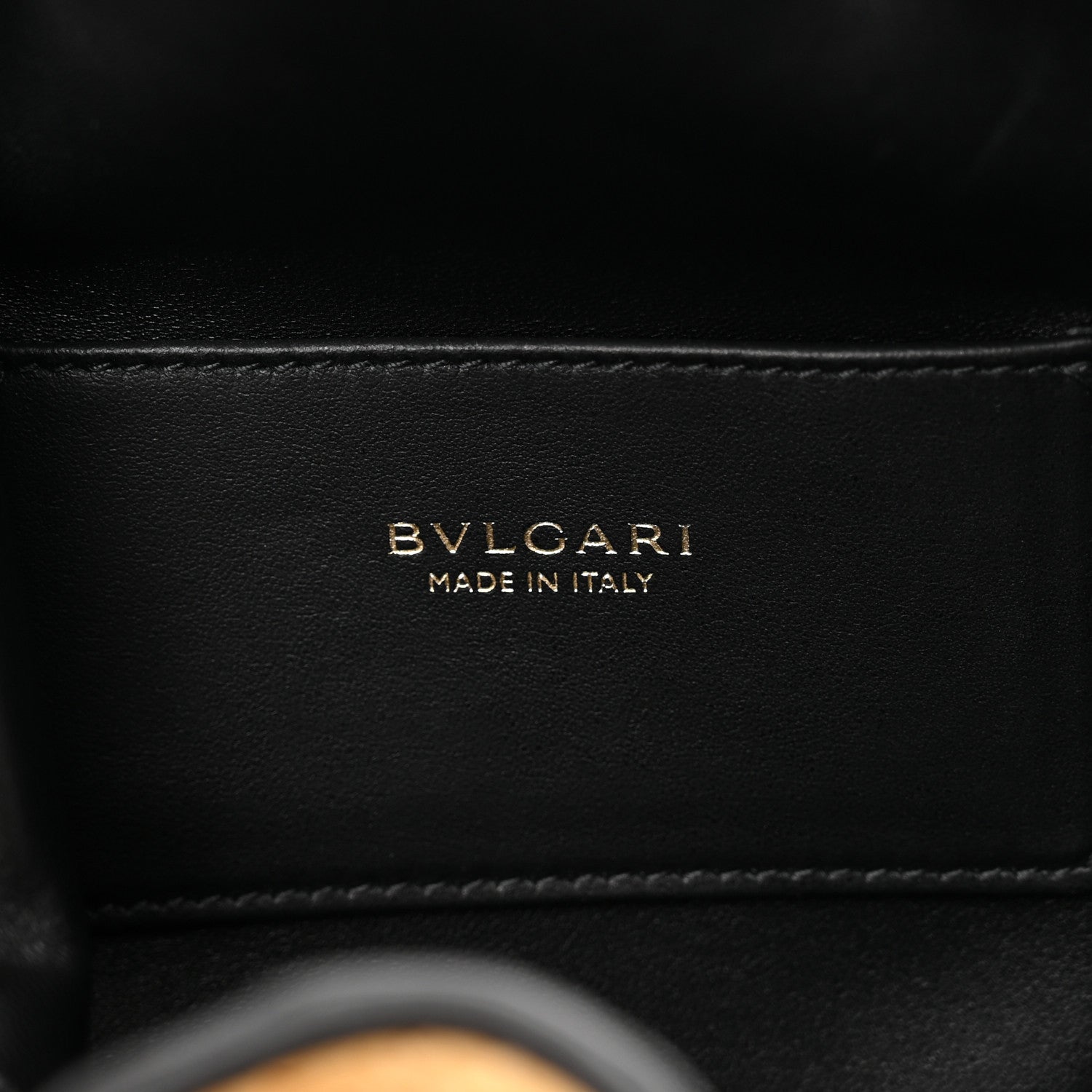 Bulgari Woven Raffia Calfskin Serpenti Forever Bucket Bag Natural Black 5 of 8