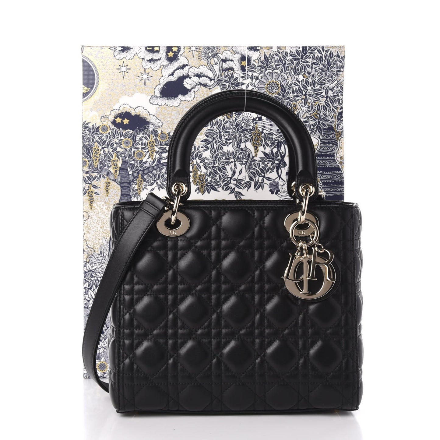 Lambskin Cannage Medium Lady Dior Black