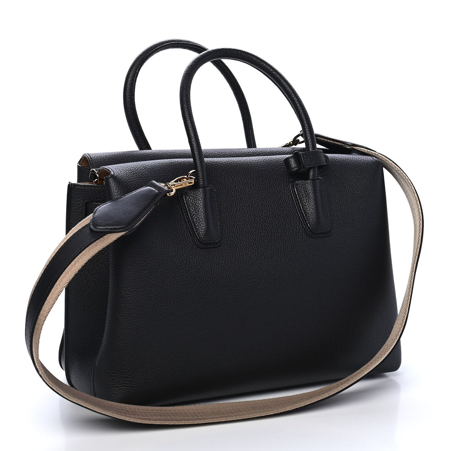 Grained Calfskin Medium Milla Tote Black