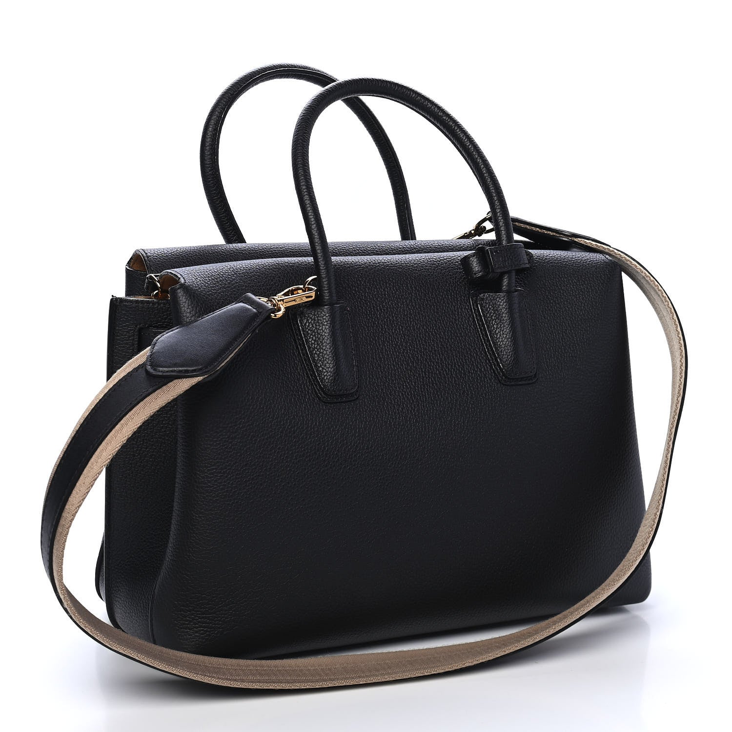 MCM Grained Calfskin Medium Milla Tote Black 3 of 9
