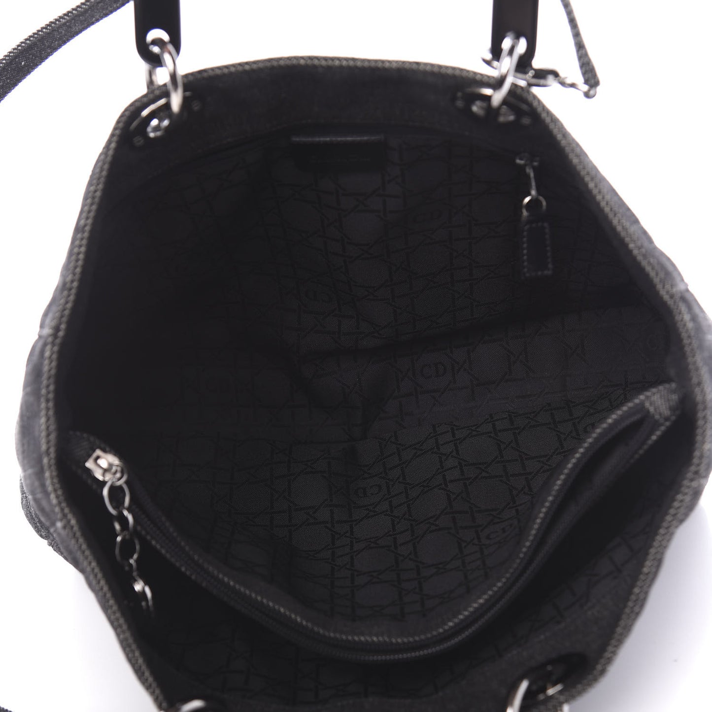 Denim Cannage Soft Large Lady Dior Tote Black
