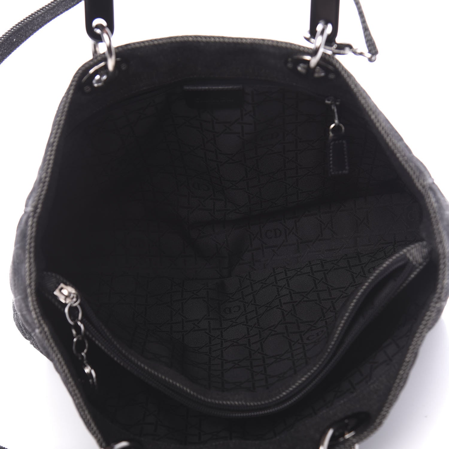 Christian Dior Denim Cannage Soft Large Lady Dior Tote Black 6 of 11
