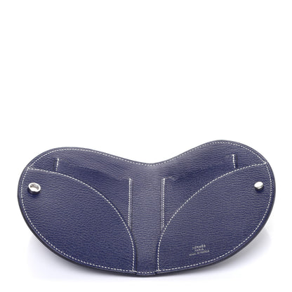 Hermes Chevre Mysore In-The-Loop Compact Wallet Bleu Encre White 5 of 7