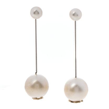 Chanel Pearl CC Chain Drop Earrings Gold 1 of 5