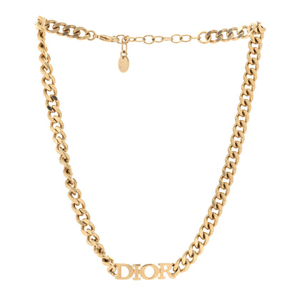 Christian Dior Metal Chain Choker Necklace Gold 3 of 5