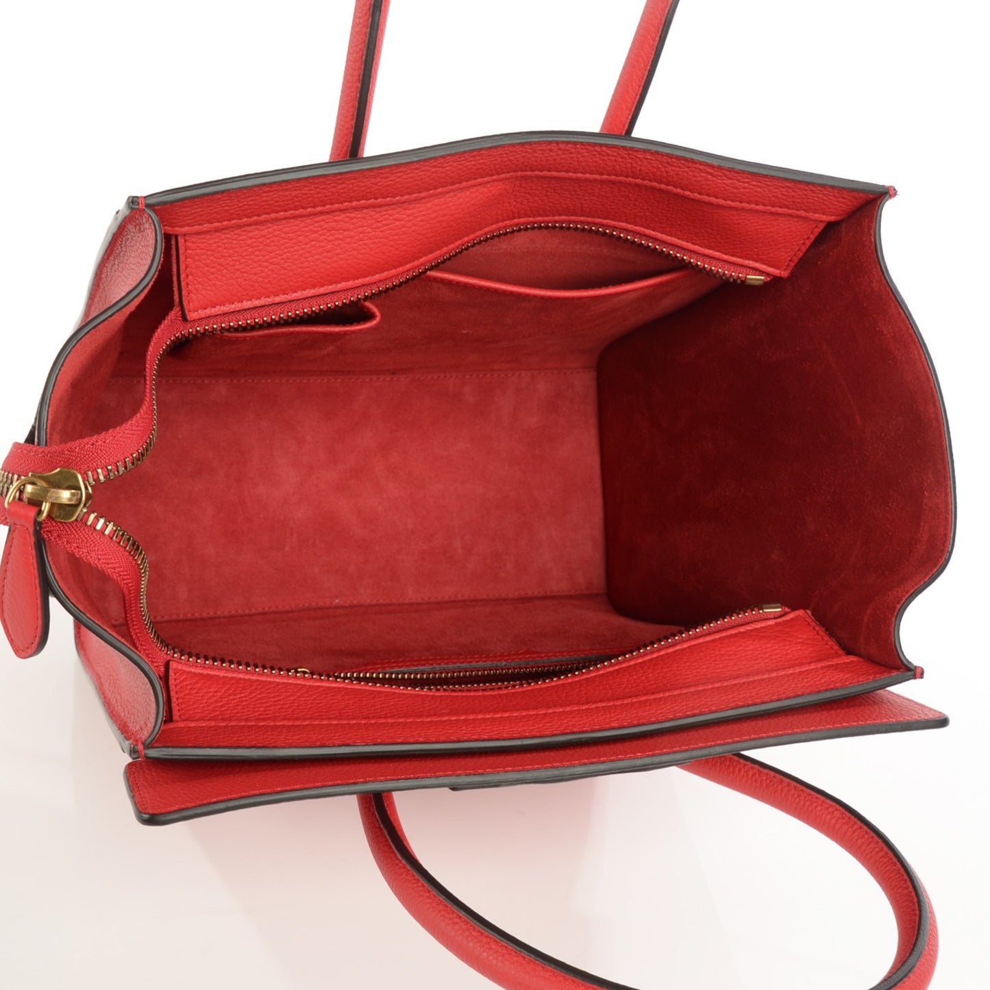 Drummed Calfskin Micro Luggage Coquelicot