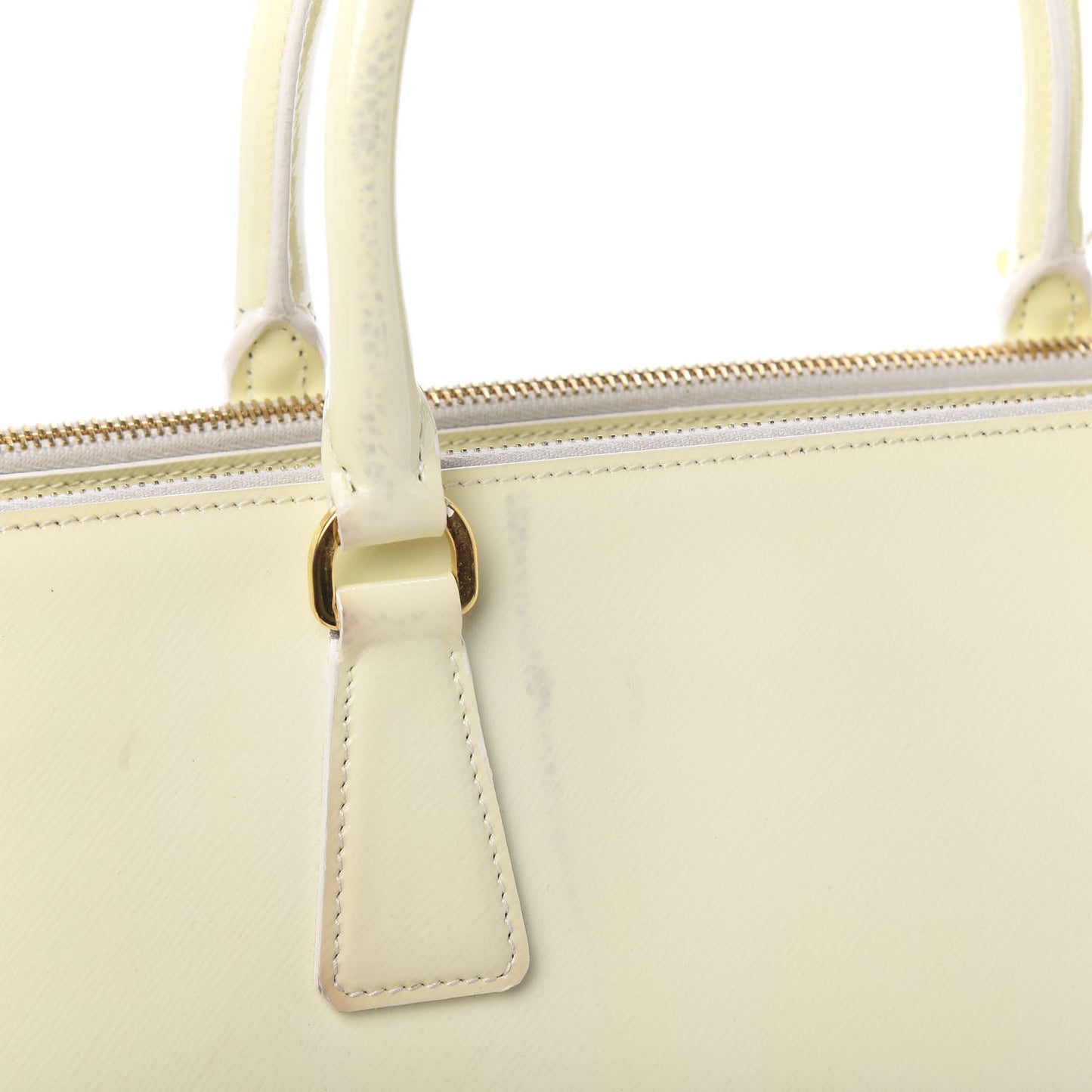 Saffiano Vernice Medium Galleria Double Zip Tote Bianco