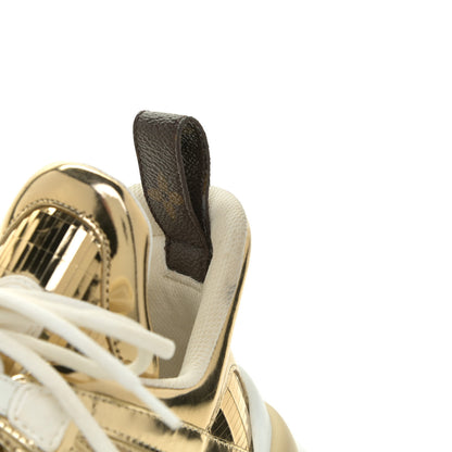 Louis Vuitton Metallic Calfskin Technical Nylon LV Archlight Sneakers 36.5 Gold White 24 of 24