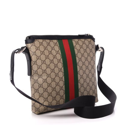 Gucci GG Supreme Monogram Web Messenger Bag Black 3 of 11
