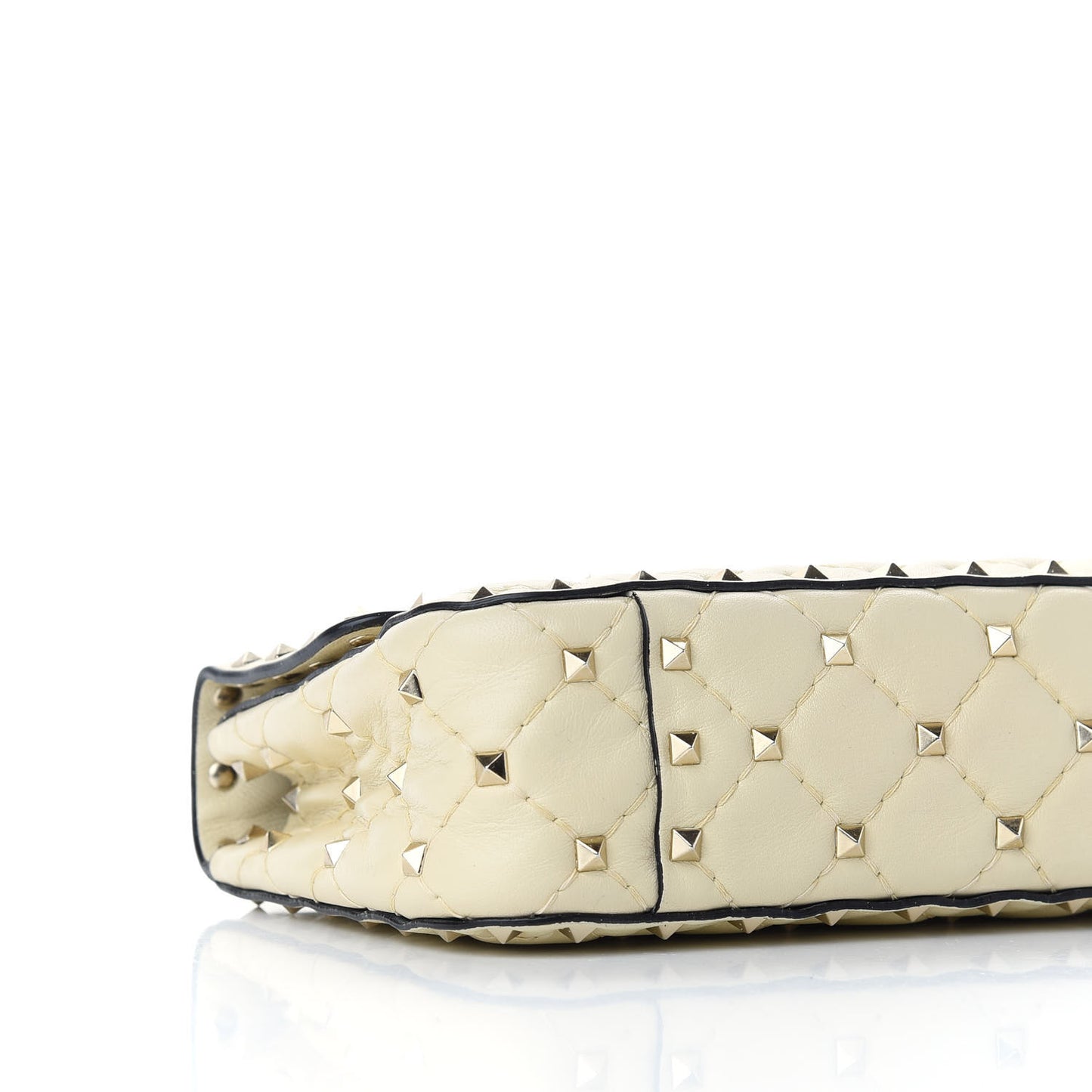Nappa Small Rockstud Spike Shoulder Bag Light Ivory