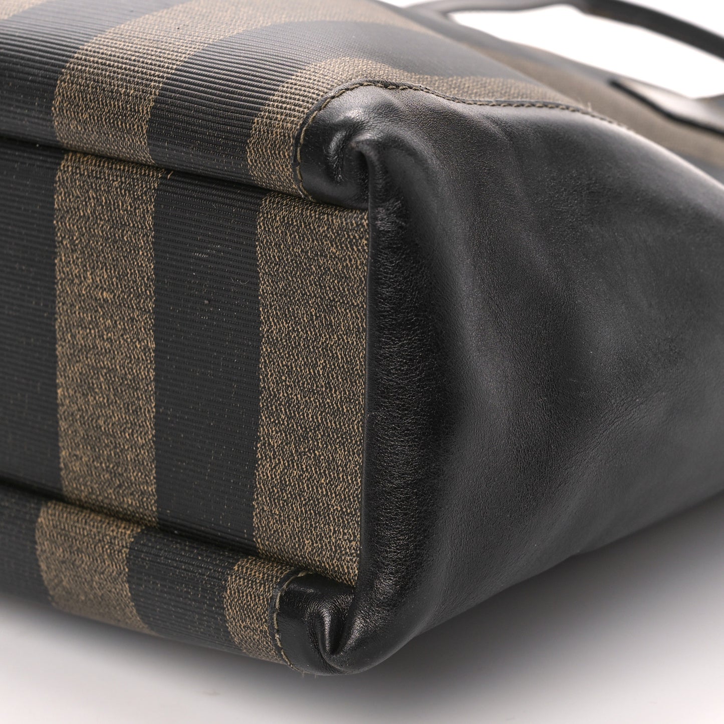 Calfskin Coated Canvas Pequin Tote Tobacco