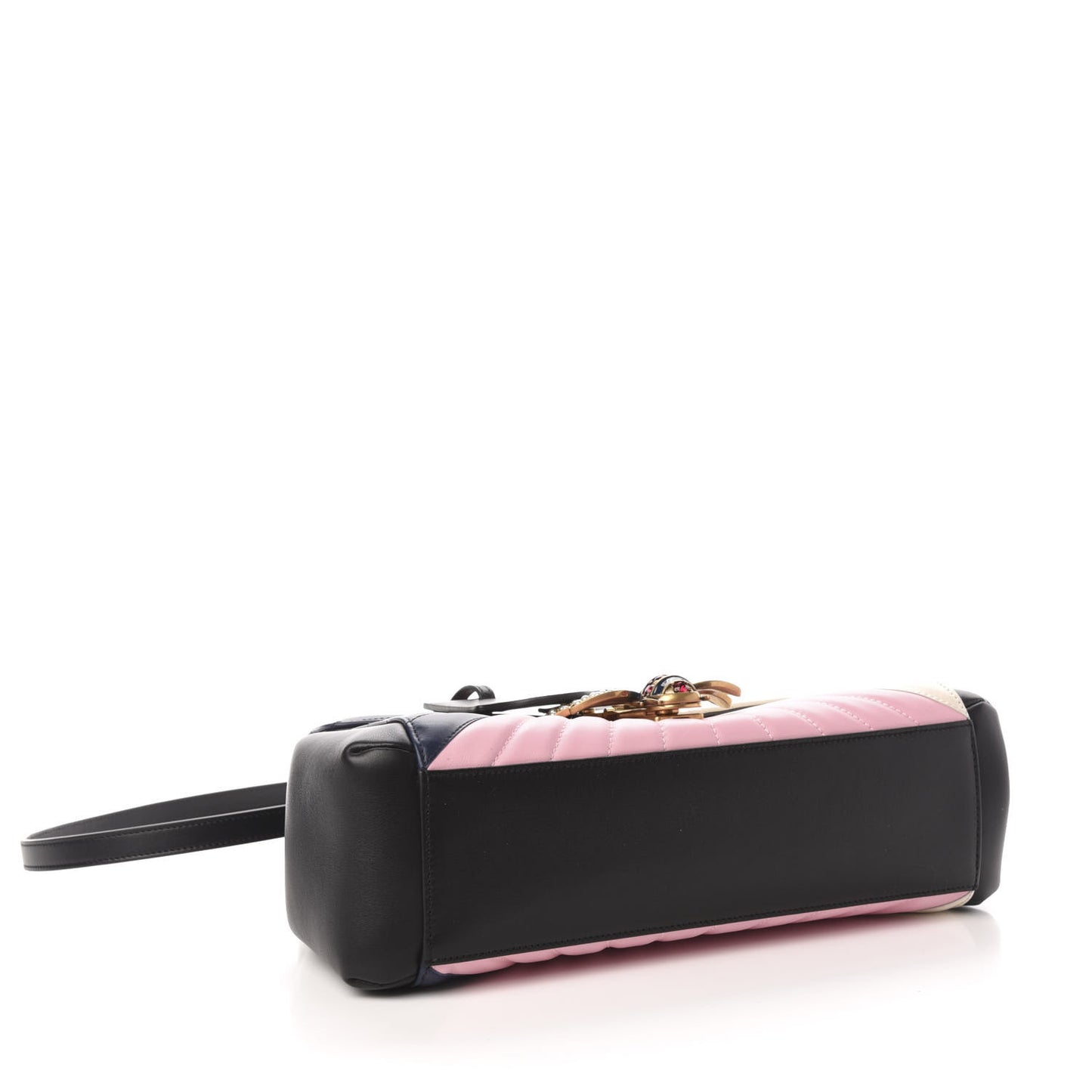 Calfskin Bamboo Trapuntata Queen Margaret Top Handle Bag Blue Agata Hibiscus Red Mystic White Sugar Pink
