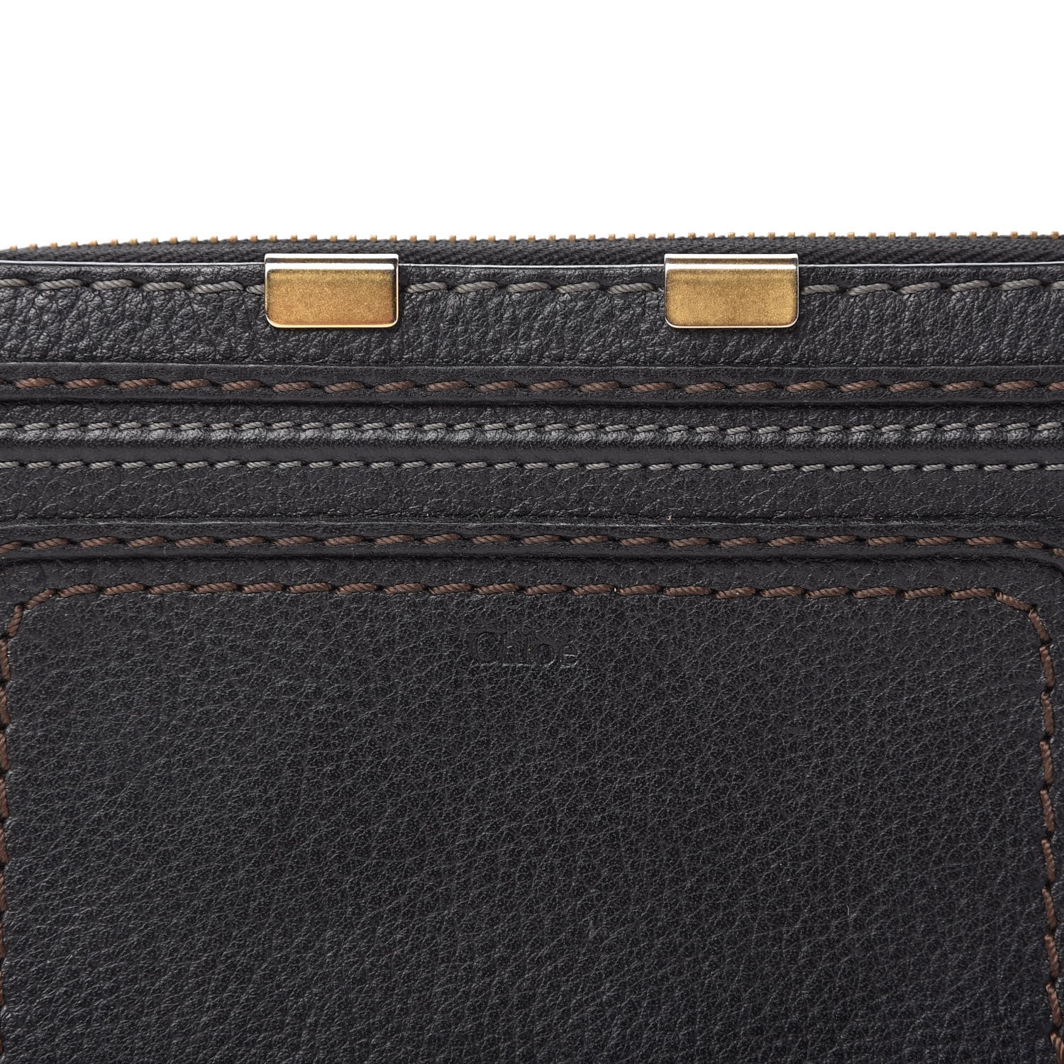 Chloe Grained Calfskin Marcie Long Zip Around Wallet Black 10 of 12