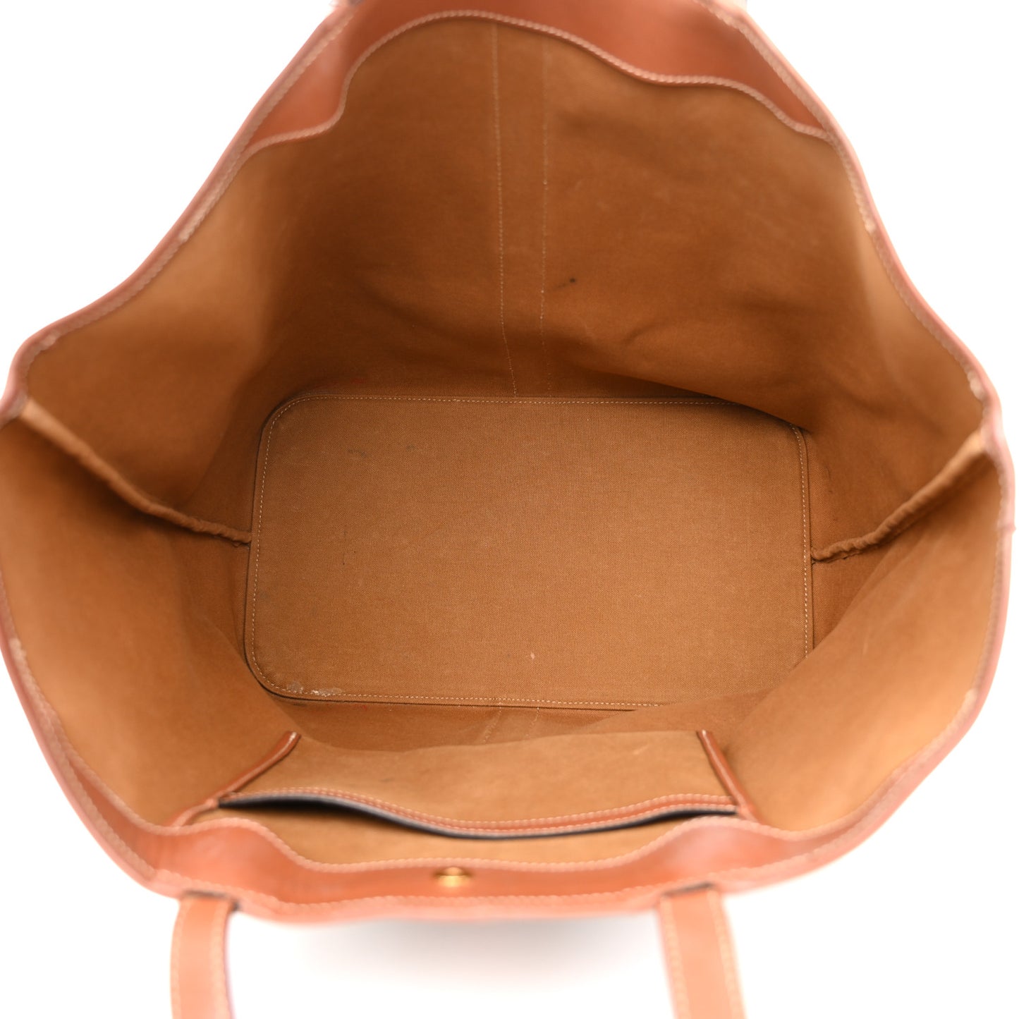Triomphe Canvas Calfskin Medium Cabas Bag Tan
