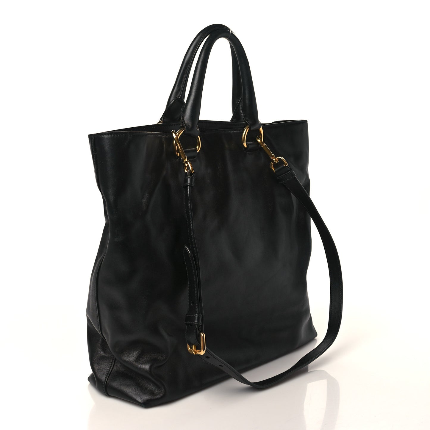 Soft Calf Shopping Tote Black