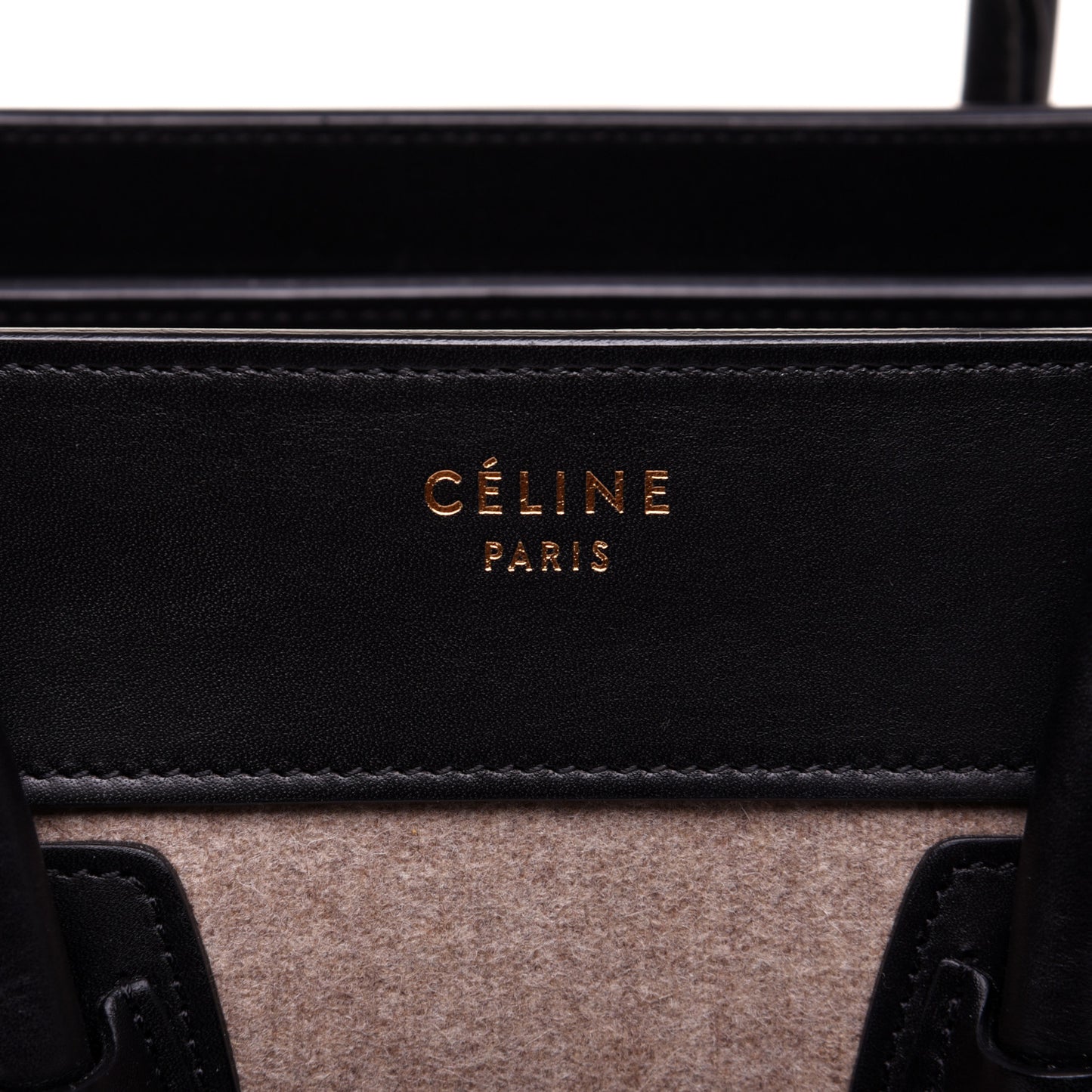 Felt Smooth Calfskin Micro Tri-Color Micro Luggage Beige
