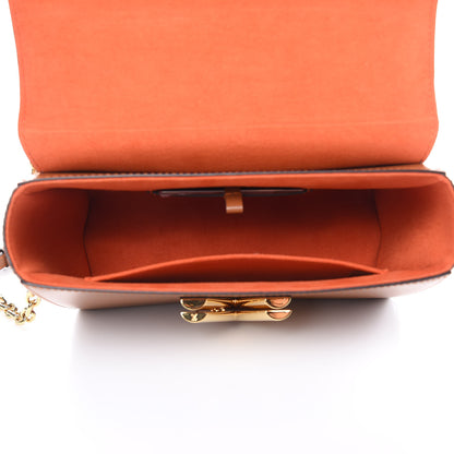 Louis Vuitton Calfskin Catogram Twist Shoulder Bag MM Marron 5 of 9